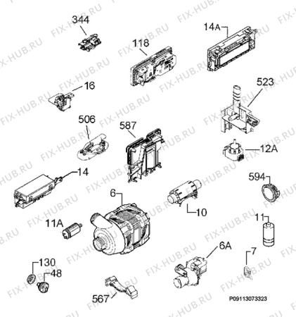 Взрыв-схема посудомоечной машины Juno Electrolux JSI86254XR - Схема узла Electrical equipment 268