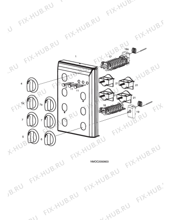 Взрыв-схема комплектующей Electrolux EKC6183X - Схема узла H10 Control Panel