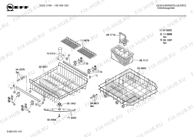 Взрыв-схема посудомоечной машины Neff 195302333 5223.11IW - Схема узла 05