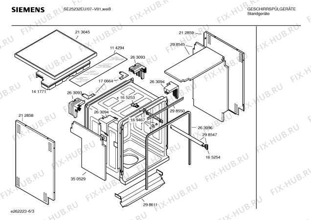 Взрыв-схема посудомоечной машины Siemens SE25232EU - Схема узла 03