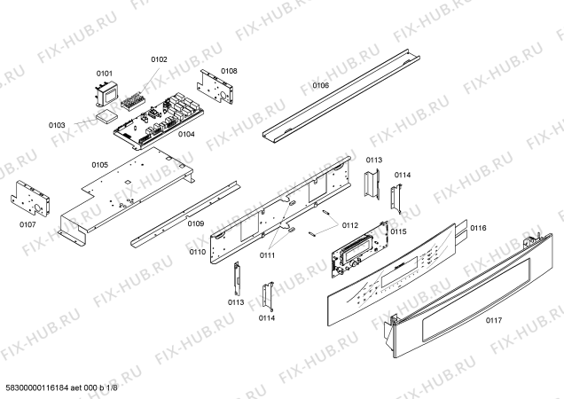 Схема №3 C271BW с изображением Плата для духового шкафа Bosch 00143986