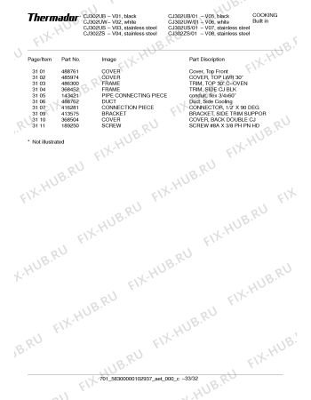 Схема №17 CJ302US с изображением Плата для плиты (духовки) Bosch 00488159