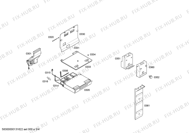 Взрыв-схема холодильника Bosch KDN32V03 - Схема узла 03