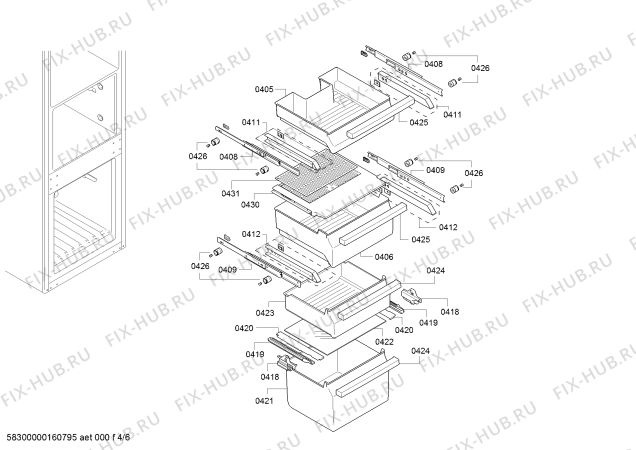 Схема №3 KIF39P61HK с изображением Крышка для холодильника Bosch 00650367