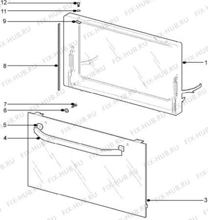 Взрыв-схема плиты (духовки) Aeg 5210BU-D - Схема узла Door, main (large)