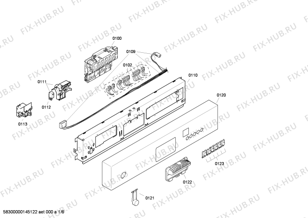 Схема №3 SF24T558GB с изображением Модуль управления для посудомойки Siemens 00643665