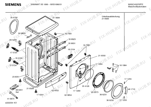 Взрыв-схема стиральной машины Siemens WXS1066EU SIEMENS SIWAMAT XS1066 - Схема узла 02