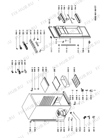 Схема №1 ARC 1740 с изображением Часть корпуса для холодильника Whirlpool 481245228669