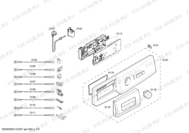 Схема №3 3TE759NA с изображением Панель управления для стиральной машины Bosch 00663787