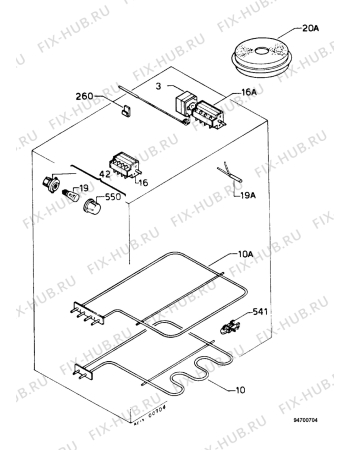 Взрыв-схема плиты (духовки) Zanussi HS50W - Схема узла Functional parts