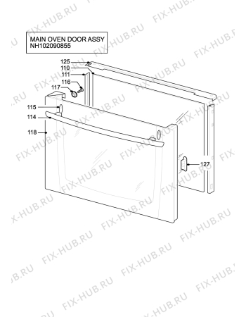 Взрыв-схема плиты (духовки) Zanussi Electrolux ZKG5540SN - Схема узла H10 Main Oven Door (large)