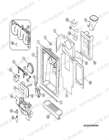 Схема №7 GC2227DEDW с изображением Фитинг для холодильника Whirlpool 482000094119