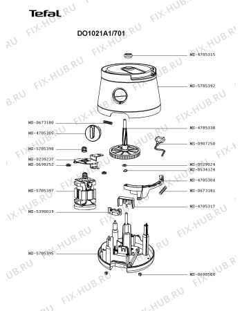 Взрыв-схема кухонного комбайна Tefal DO1021A1/701 - Схема узла QP002803.4P2