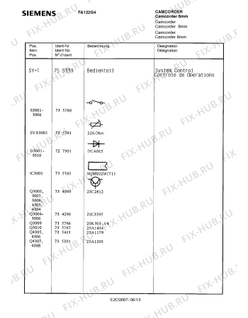 Схема №14 FA122G4 с изображением Инструкция по эксплуатации для видеотехники Siemens 00530573