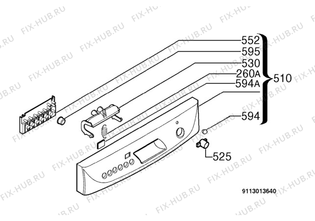 Взрыв-схема посудомоечной машины Electrolux ESF4153 - Схема узла Command panel 037