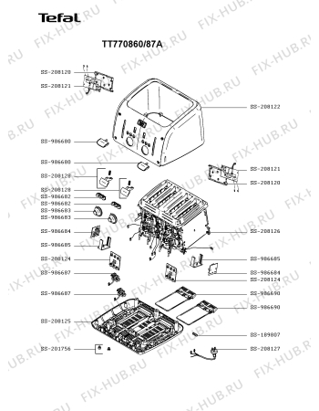 Схема №1 TT770860/87A с изображением Блок управления для электрофритюрницы Tefal SS-208120