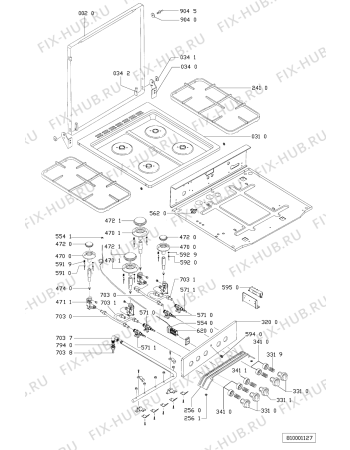 Схема №1 ACM 232 с изображением Клавиша для духового шкафа Whirlpool 481941258526