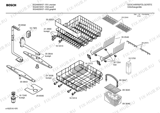 Взрыв-схема посудомоечной машины Bosch SGI4029 - Схема узла 06