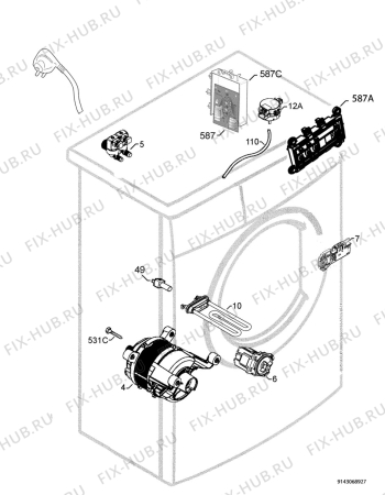 Взрыв-схема стиральной машины Zanussi ZWS181 - Схема узла Electrical equipment 268