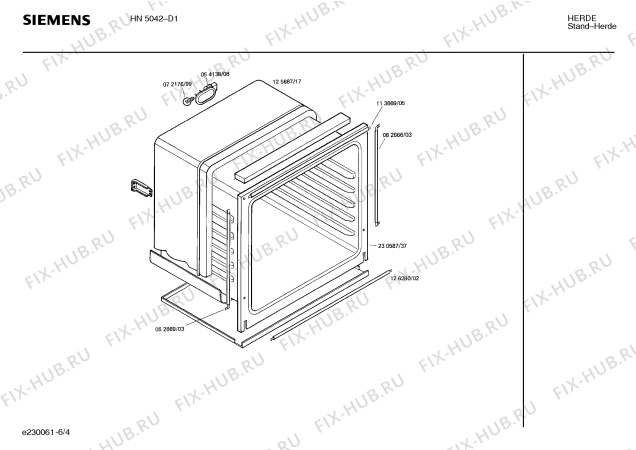 Взрыв-схема плиты (духовки) Siemens HN5042 - Схема узла 04