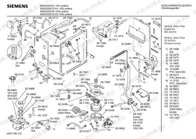 Схема №2 SN55220CD с изображением Панель для посудомоечной машины Siemens 00287579