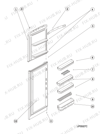 Взрыв-схема холодильника Indesit IDG171 (F079565) - Схема узла