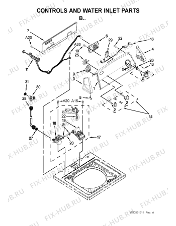 Схема №1 3LWTW4740YQ с изображением Шуруп Whirlpool 480110100164