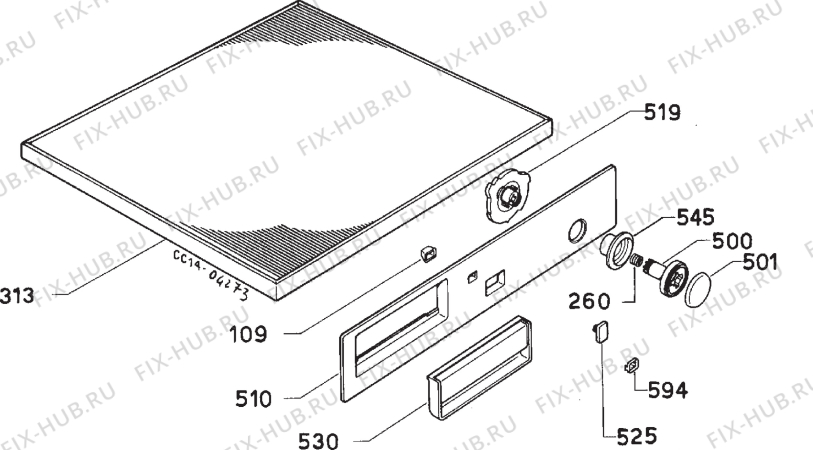 Взрыв-схема стиральной машины Zanussi ZF5000 - Схема узла Command panel 037