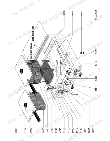 Схема №1 AGB 595/WP с изображением Рукоятка для плиты (духовки) Whirlpool 483286000166