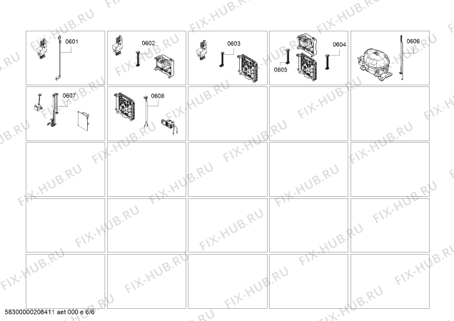 Взрыв-схема холодильника Bosch KFN86AA76C - Схема узла 06