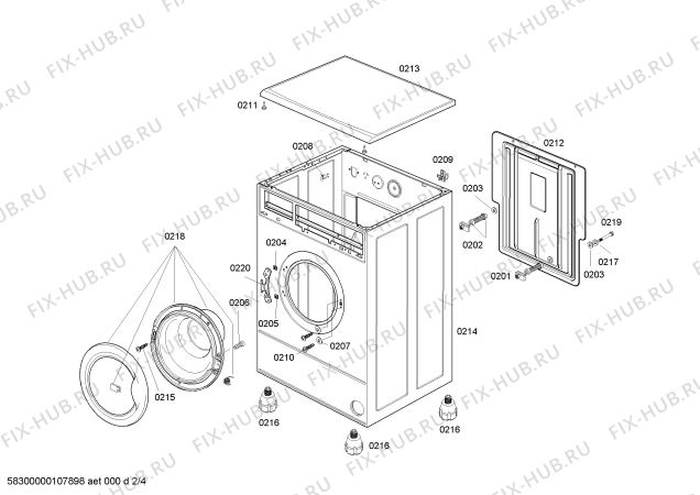 Схема №3 WFA106Q21N EURO 600 220V/50HZ с изображением Панель управления для стиралки Bosch 00436796