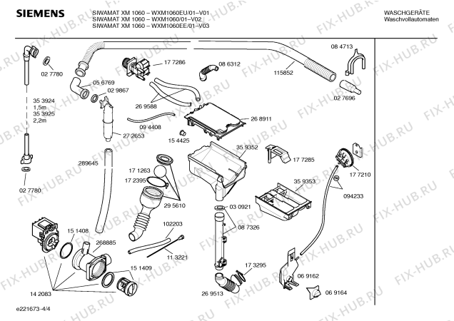 Взрыв-схема стиральной машины Siemens WXM1060EU SIEMENS SIWAMAT XM 1060 - Схема узла 04
