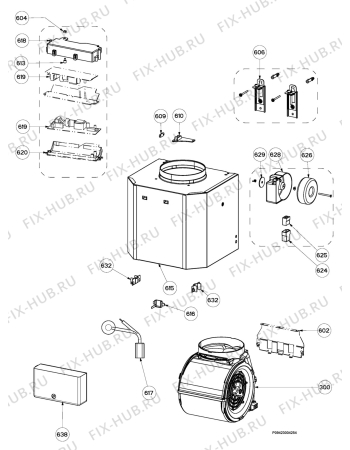 Взрыв-схема вытяжки Electrolux EFC9551X/A - Схема узла Section 5