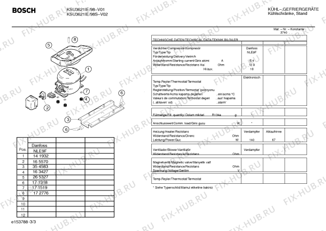 Взрыв-схема холодильника Bosch KSU3621IE/98S - Схема узла 03