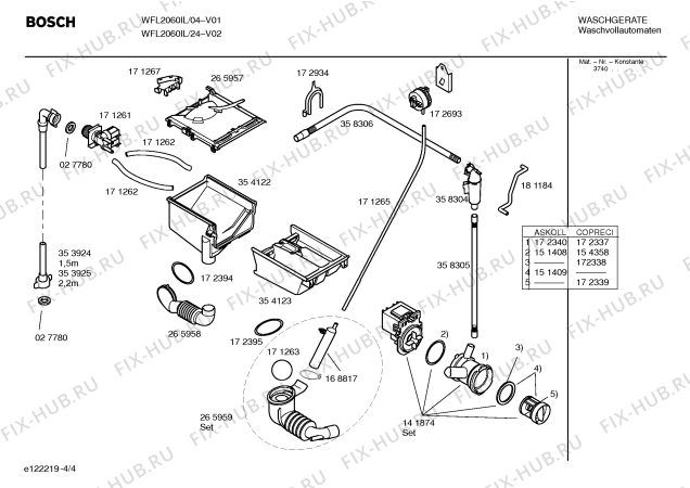 Схема №4 WFL2060IL BOSCH Maxx WFL 2060 с изображением Инструкция по эксплуатации для стиралки Bosch 00582788