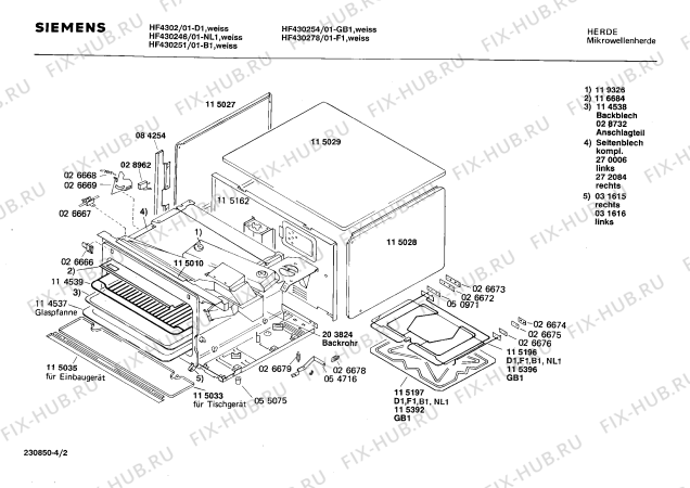 Схема №2 HF430278 HF4302 с изображением Переключатель для микроволновой печи Siemens 00029532