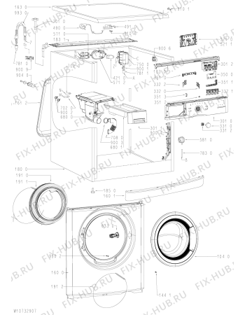 Схема №2 AWSE 7100 с изображением Модуль (плата) для стиральной машины Whirlpool 481010650110