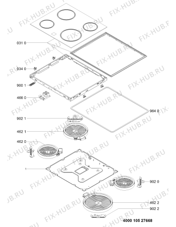 Схема №1 AKT 153 IX с изображением Керамическая поверхность для плиты (духовки) Whirlpool 481010527683