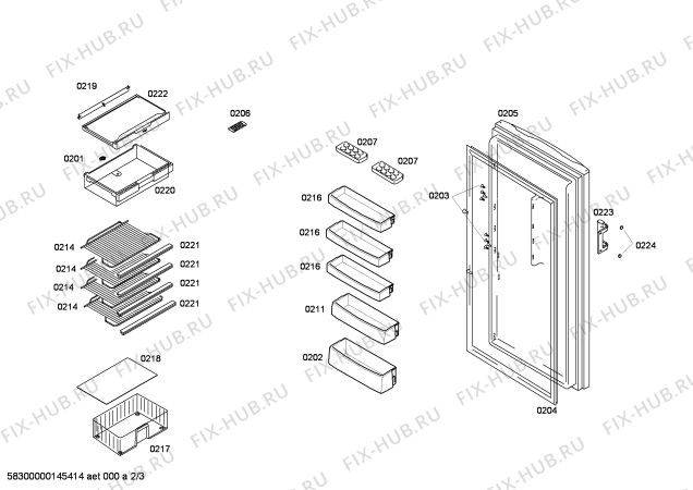 Взрыв-схема холодильника Profilo BD1192 - Схема узла 02
