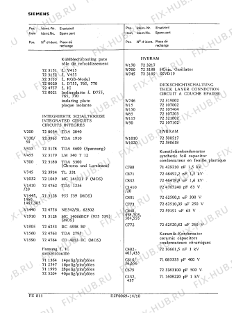 Взрыв-схема телевизора Siemens FS8117 - Схема узла 10