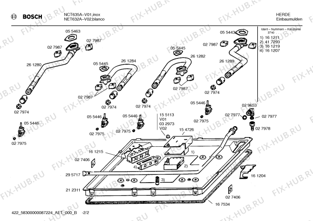 Схема №2 NCT635A с изображением Панель для плиты (духовки) Bosch 00212315