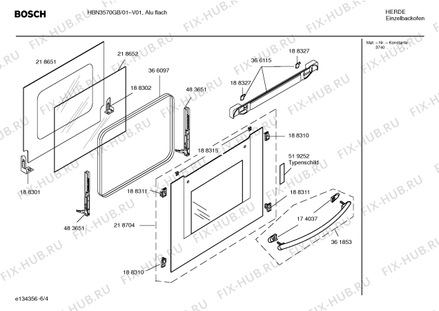 Схема №4 HBN3520GB с изображением Инструкция по эксплуатации для плиты (духовки) Bosch 00580857