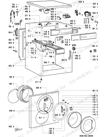 Схема №1 FL 5125 с изображением Обшивка для стиралки Whirlpool 481245319409