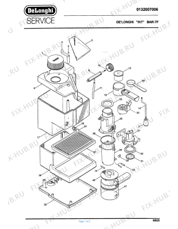 Схема №1 CAFFE' SIENA  BAR 9 IE EX:A с изображением Уплотнение для электрокофеварки DELONGHI EE1015