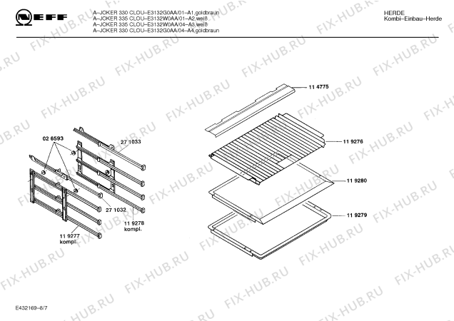 Схема №4 E1125G0FG 1071.03-10 с изображением Планка для электропечи Bosch 00280949