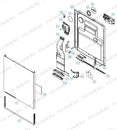 Взрыв-схема посудомоечной машины Gorenje VA9611QTUU-A02 NL   -VA9611QTUU-A02 (900001404, DW70.3) - Схема узла 05