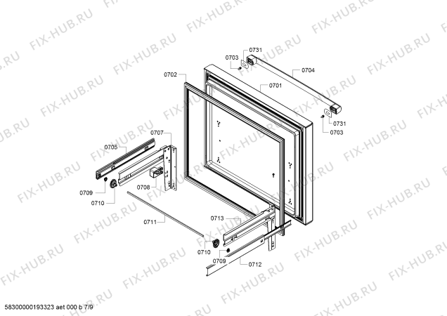 Схема №4 B26FT70SNS с изображением Модуль для холодильной камеры Bosch 12010276