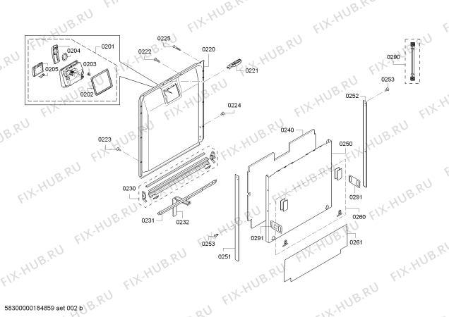 Схема №2 SN66P150GB StudioLine с изображением Набор кнопок для посудомойки Siemens 00754052