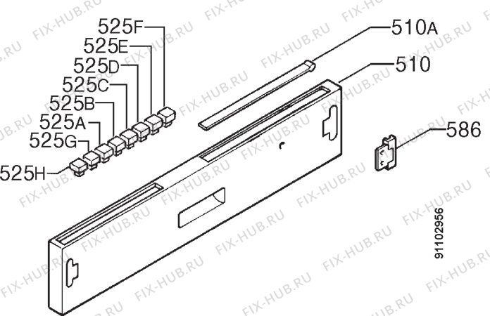 Взрыв-схема посудомоечной машины Zanussi ZI608 - Схема узла Command panel 037