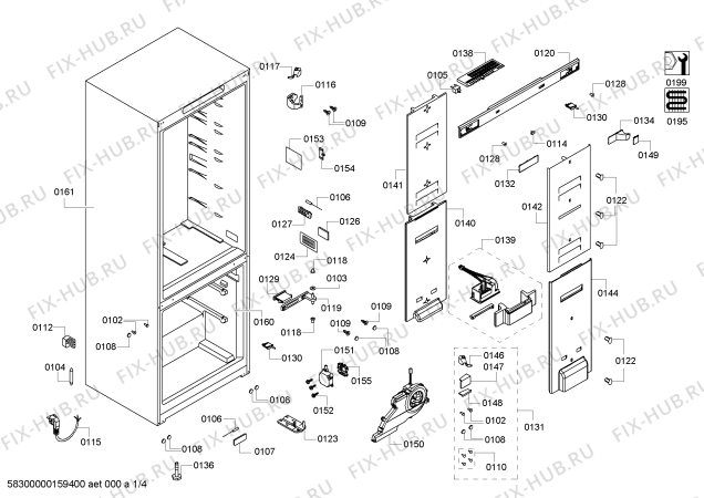 Схема №1 3KRB7915 с изображением Дверь для холодильника Bosch 00711176